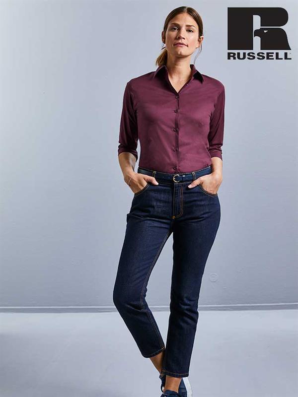 CAMICIA DONNA 3/4 FITTED MISTO COTONE RUSSELL
