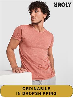 Husky T-Shirt Manica Corta Cotone Effetto Jeans Uomo