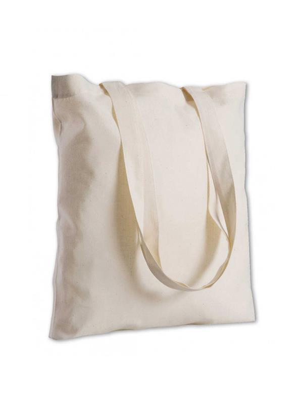 Pg210  Borsa Cotone Natural Manici Lunghi 38X42 130 gr