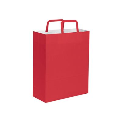 Pg063 Busta Shopper In Carta Rosso Cm 26X39X14