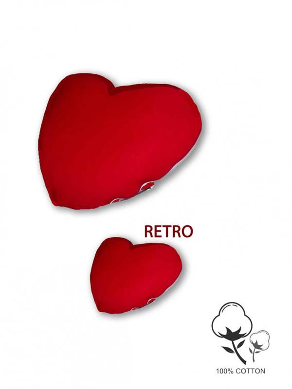 Cuscino Cuore In Cotone Rosso 40X40Cm