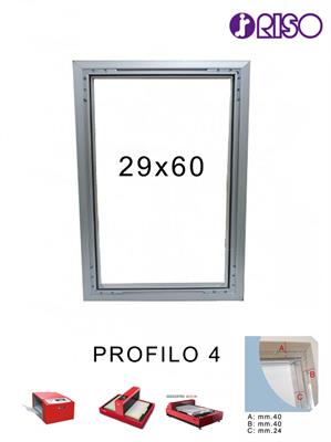 Telaio Alluminio 37X68Cm Esterne Profilo 4Cm Per Goccopro