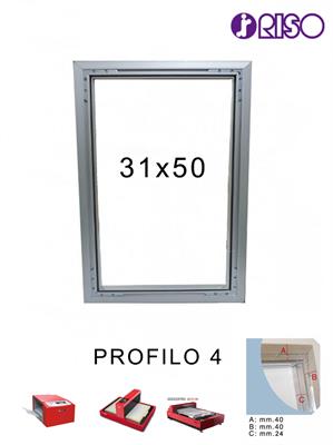 Telaio Alluminio 39X58Cm Esterne Profilo 4Cm Per Goccopro