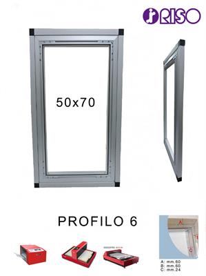 Telaio Alluminio 62X82Cm Esterne Profilo 6Cm  Per Goccopro