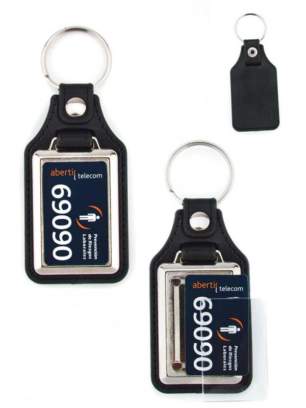 Portachiave Rettangolare Md40N Metal+Tam Nero 25X40Mm 100Pz