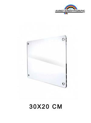 Targa Plexiglass Trasparente 30X20 Foro 10Mm