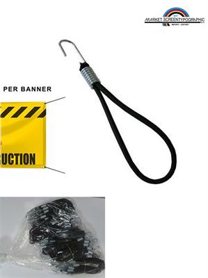 Elastici Con Ganci Per Banner L.30 Cm Ø 6 Nero Cf.100