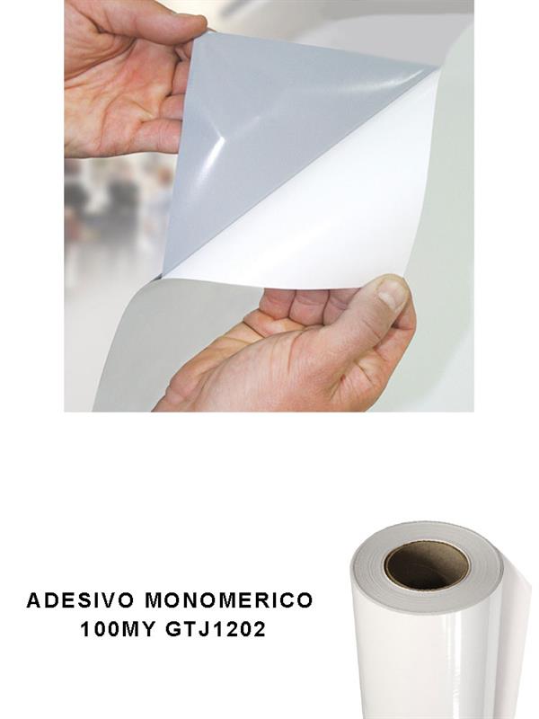 ADESIVO BIANCO MONOMERICO PVC STAMPA DIGITALE 100MY GTJ1202