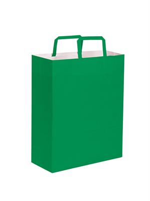 Pg063 Busta Shopper In Carta Verde Cm 26X39X14