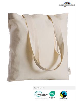 Pg410 Ecru Borsa Cotone Manici Lunghi Gr.150 38X42 Natural