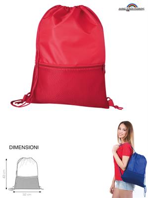 Pg278 Refrain Sacca Zaino In Nylon Rosso 33X44 Cm