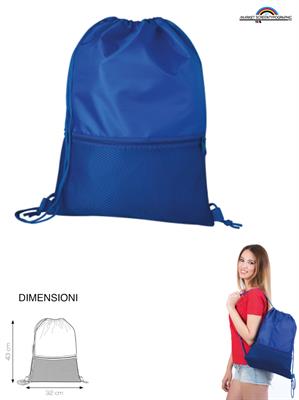 Pg278 Refrain Sacca Zaino In Nylon Royal 33X44 Cm
