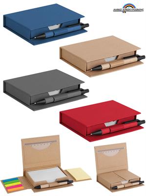 Ph640 Notes Desk Set Cm 12X10,5Xh2,5 Con 2 Blocchi Appunti