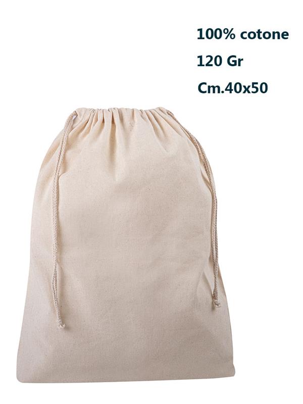 Pg193 Borsa Sacca Con Laccetti In Colore Naturale 40X50