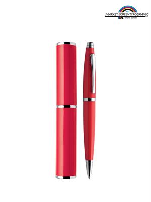 Pd026 Alexia Shock Penna Rosso In Alluminio Con Astuccio