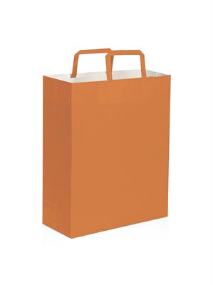 Pg063 Busta Shopper In Carta Arancio Cm 26X39X14