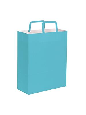Pg063 Busta Shopper In Carta Azzurro Cm 26X39X14