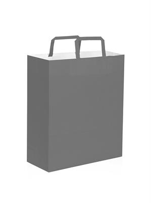 Pg063 Busta Shopper In Carta Grigio Cm 26X39X14
