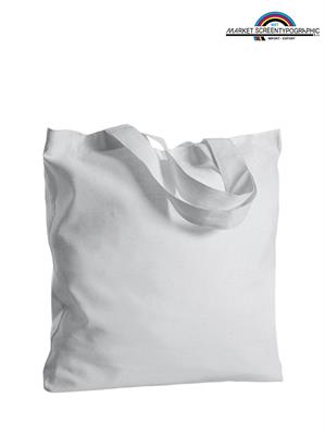 Pg406 Grace Borsa Shopping In Cotone Bianco Manici Corti