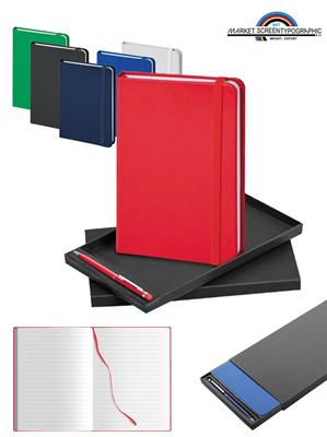 Parure Block Notes Con Penna 160 Pagine a Righe carta Bianca