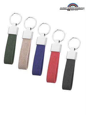 PE038 Portachiavi R-Pet Reciclato Metallo Cromato