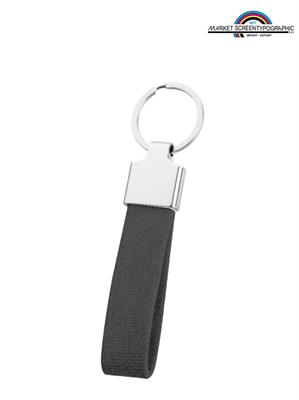 PE038 Portachiavi R-Pet Reciclato Metallo Cromato Nero