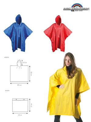 Pl260 Poncho Impermeabile Con Cappuccio
