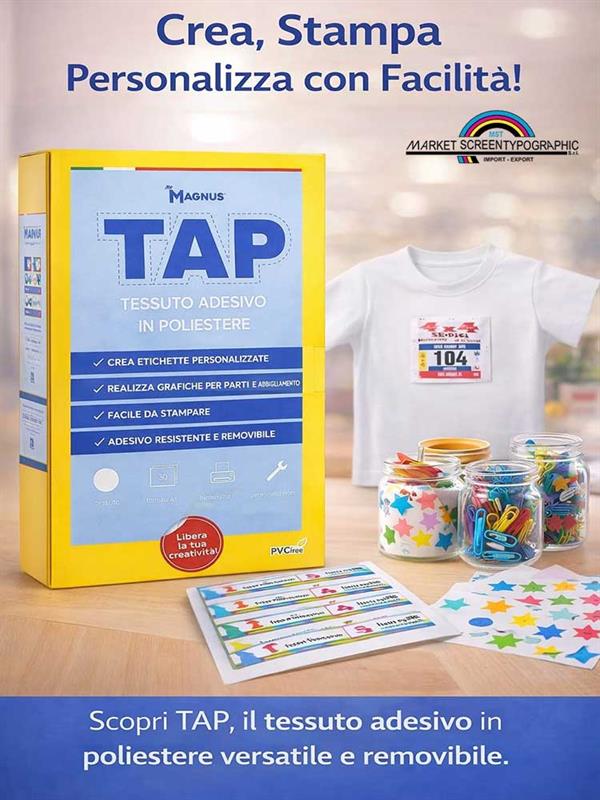 Tessuto Tap Adesivo in Poliestere 30 Fogli A3 Cm 42X29,7