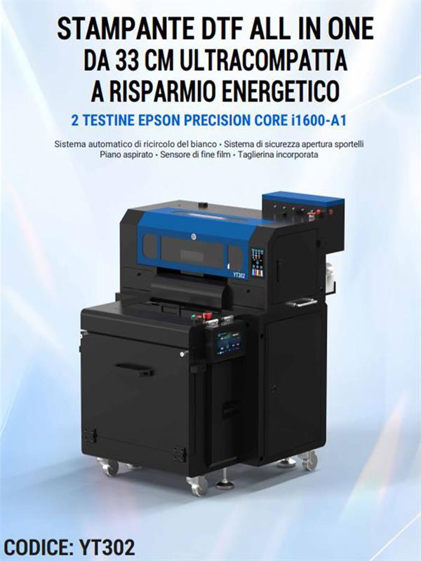 Stampante E Forno Dtf 33Cm Con 2 Teste Epson All In One