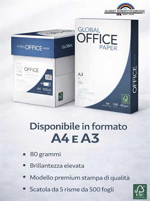 Carta per Fotocopie Office Bianca gr. 80 Risme da 500 fogli