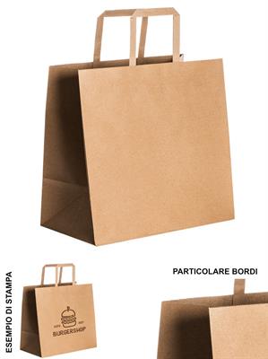 7122 Olmo Shopper In Carta Manici Corti Ecru'