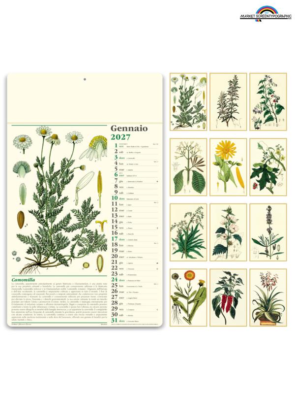 Pa011 Calendario Illustrato Erboristeria 31X52,5 Cm 70Gr