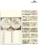 Illustrato Antiche Mappe 31X52,5 Cm Calendario