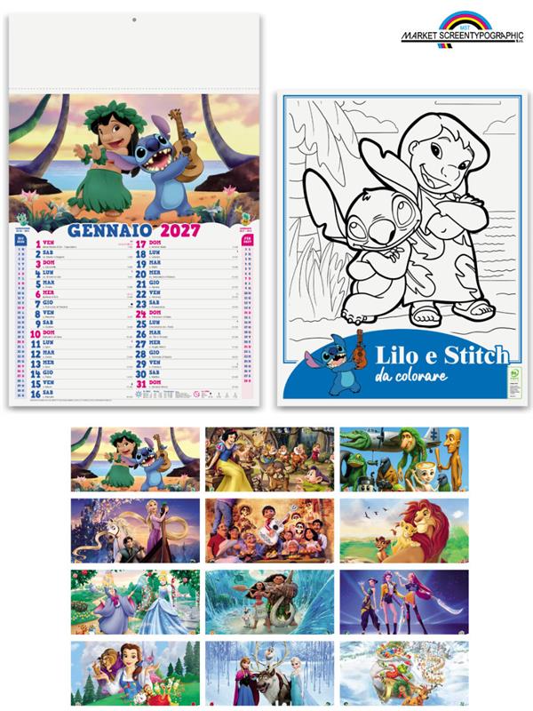 Pa105 Calendario Illustrato Favole 30X47 12 Fogli 70Gr