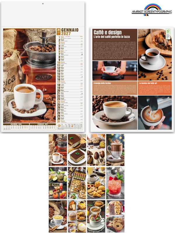 Pa148 Calendario Illustrato Coffee E Lounge Bar 30X47 Cm