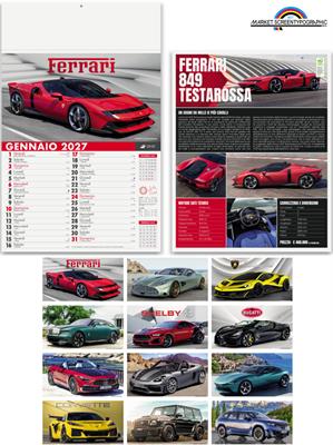 Pa162 Calendario Illustrato Auto Sportive 30X47 Cm