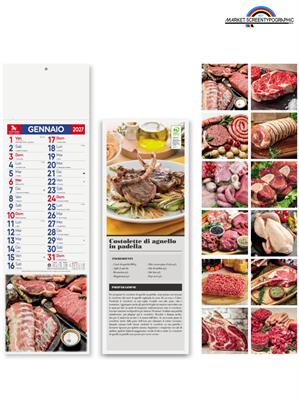 Pa189 Calendario Silhouette Carni 14X47 Cm