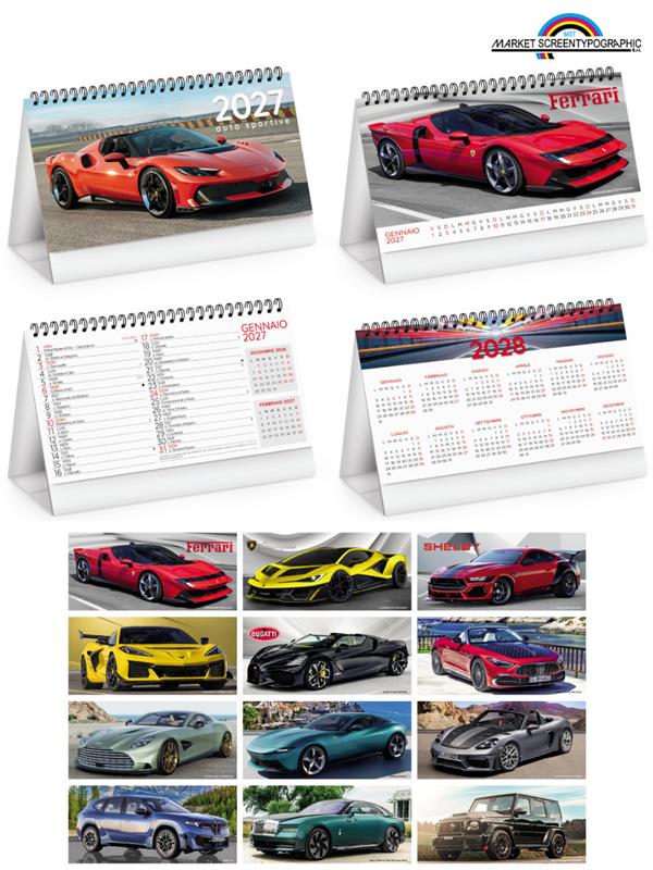 Pa406 Calendario Da Tavolo Auto Sportive 19X14,5 Cm