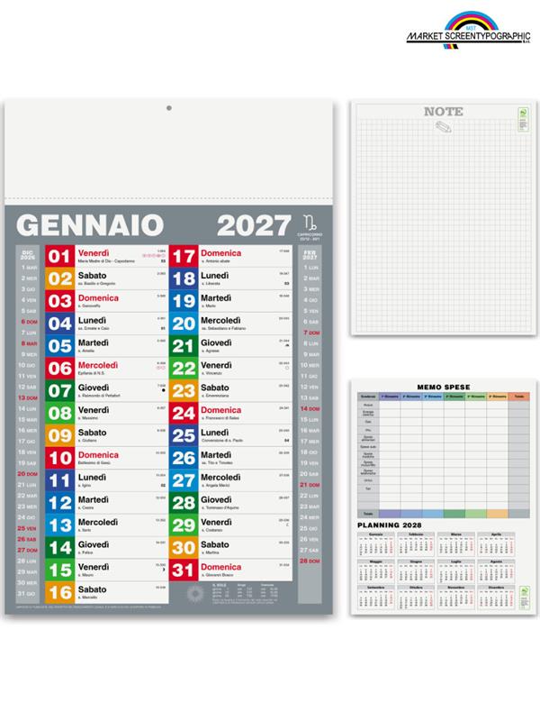 Pa420 Calendario Olandese Block 12 Fogli Carta Patinata 70Gr