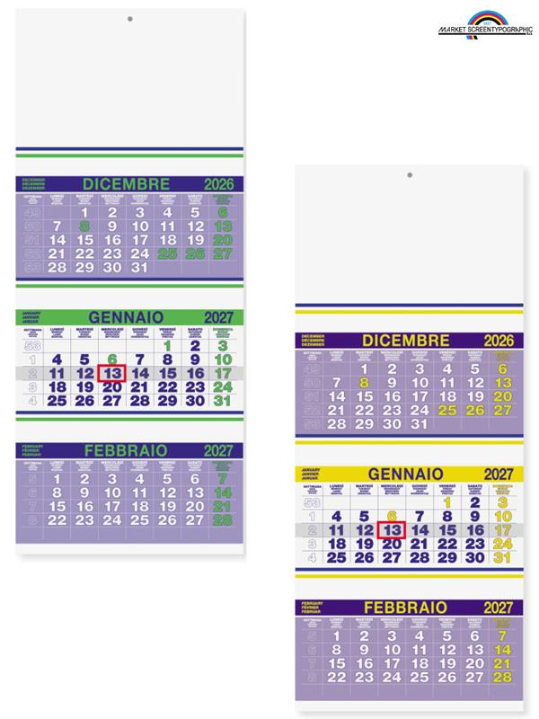 Pa500 Calendario Olandese Trio Fluo 33X79