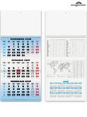 Pa508 Calendario Trittico Blu 1 Spirale 31X69 Cm 12 Fogli