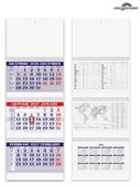 Pa510 Calendario Trittico 3 Spirali Blu 31X86 12 Fogli