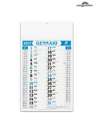 Pa520 Calendario Olandese Gigante Blu 31X53,5 12 Fogli