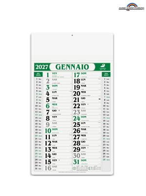 Pa520 Calendario Olandese Gigante Verde 31X53,5 12 Fogli