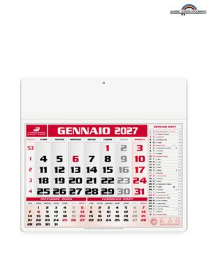 Pa560 Calendario Americano Cm.43x41 Rosso
