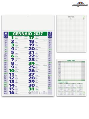 Pa620 Calendario Olandese Smart Cm 29X47 Verde 12 Fogli