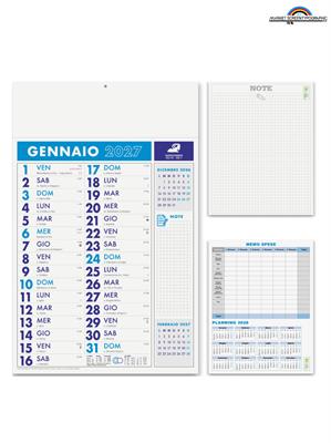 Pa636 Calendario Olandese Notes Blu 29X47 12 Fogli