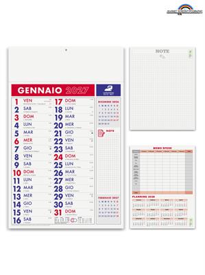 Pa636 Calendario Olandese Notes Rosso 29X47 12 Fogli