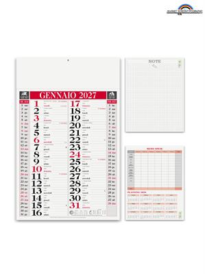 Pa640 Calendario Olandese Classic Cm 29X47 Rosso 12 Fogli