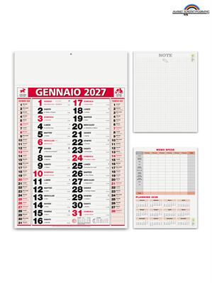 Pa646 Calendario Olandese Elegant Rosso 29X47 12 Fogli